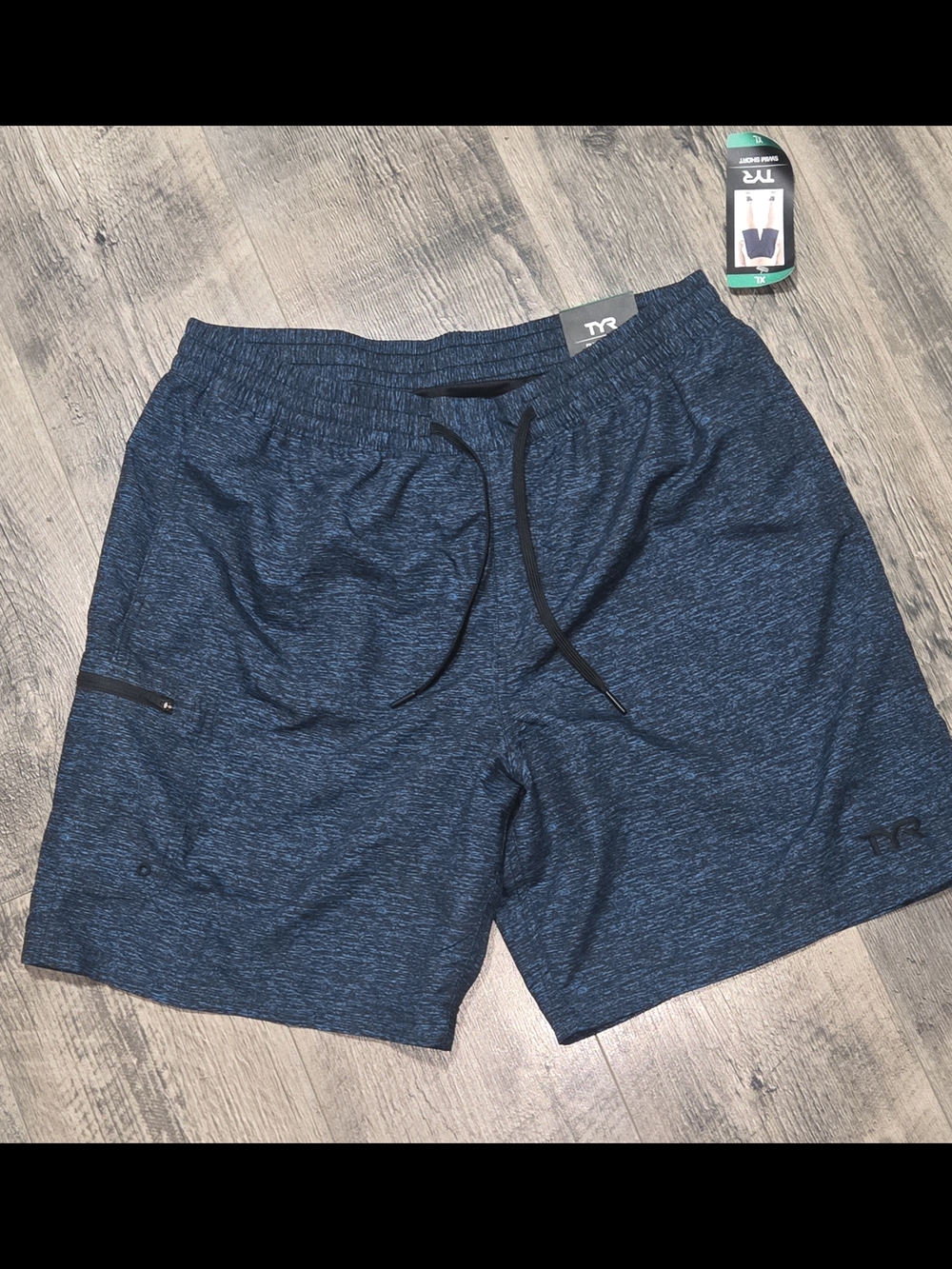 TYR Men's Blue Heather Swim/Performance Shorts